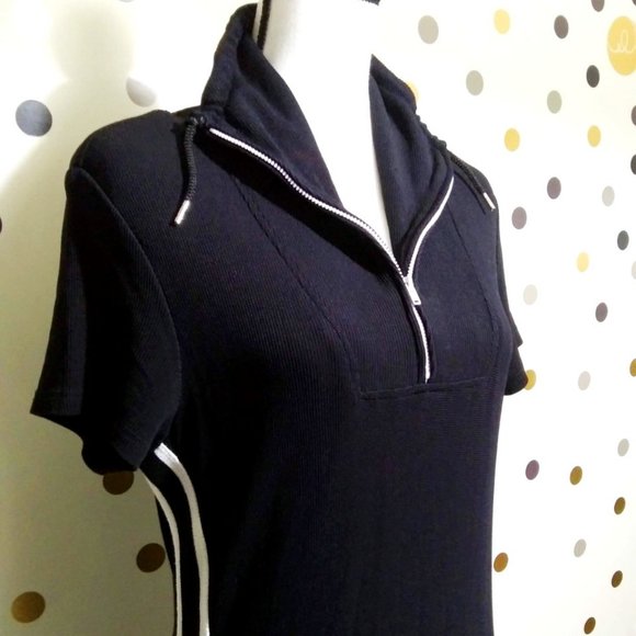 VTG RONNI NICOLE BLK W/ RACER STRIPES MAXI SZ 14 - Picture 9 of 14